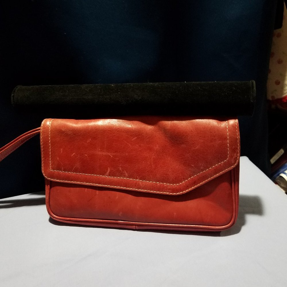 Iris Tyler Red Leather Clutch